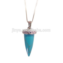 Moda azul Spike Turquesa traje Necklalce